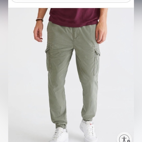 Aeropostale twill cargo jogger olive green mens medium - Picture 2 of 8